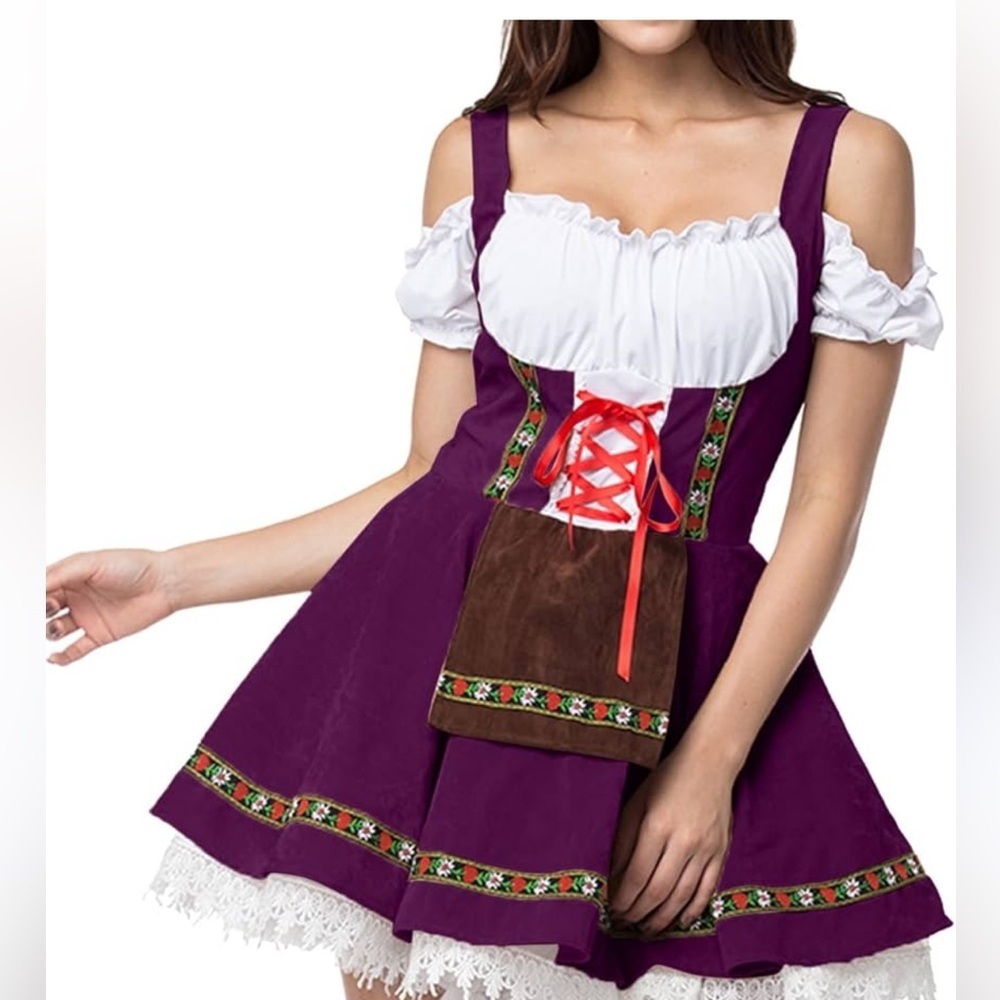 Bavarian Beauty Costume SzM Women 6-8 Dresses Traditional Bavarian German Outfit - Picture 5 of 7